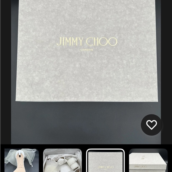 Jimmy Choo Women's Aveline 100 High Heel Bow Sandals White NWB sz EU 40 / US 9.5 - Picture 16 of 17